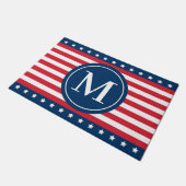 愛国的赤白青カスタムモノグラムイニシャル ドアマット (アングル)