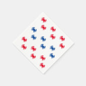 愛国的赤白青カニ模様7月4日 スタンダードカクテルナプキン (角)