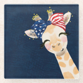 愛国的赤白青キリン ガラスコースター