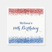 愛国的赤白青グリッター誕生会 スタンダードカクテルナプキン (正面)