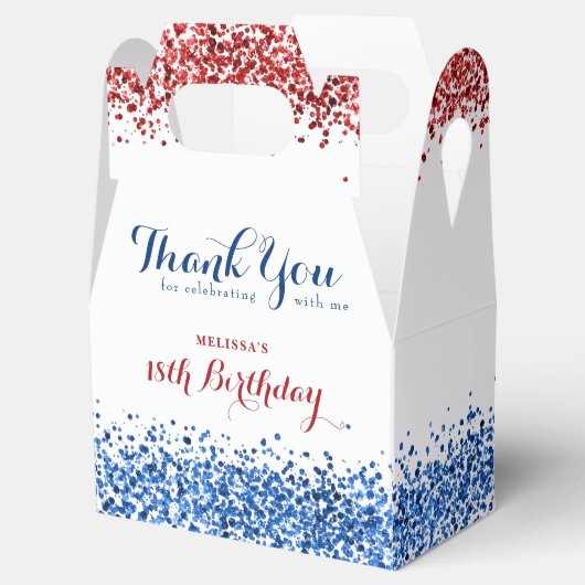 愛国的赤白青グリッター誕生会 フェイバーボックス