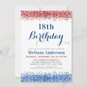 愛国的赤白青グリッター誕生会 招待状 (正面)