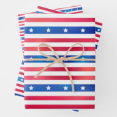 愛国的赤白青スストライプターズUSAアメリカ ラッピングペーパーシート (インサイチュ)