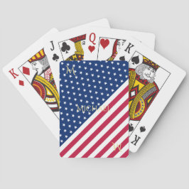 愛国的赤白青スターストライプズモノグラムの トランプ