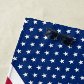 愛国的赤白青スターストライプズモノグラムの ビーチタオル (インサイチュ)