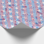 愛国的赤白青スターストライプズ独立 ラッピングペーパー (角)