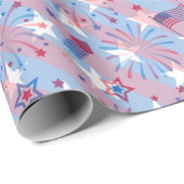 愛国的赤白青スターストライプズ独立 ラッピングペーパー (ロールコーナー)