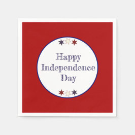 愛国的赤白青スター紙プレート スタンダードカクテルナプキン