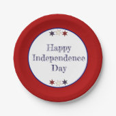 愛国的赤白青スター紙プレート ペーパープレート (正面)