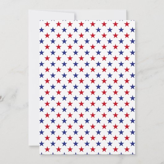 愛国的赤白青スター誕生日 招待状 (裏面)