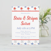 愛国的赤白青スター7月4日パーティー 招待状 (スタンド正面)