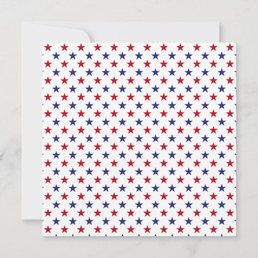 愛国的赤白青スター7月4日 招待状 (裏面)