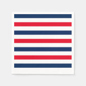 愛国的赤白青ストライプパターン紙 スタンダードカクテルナプキン (正面)