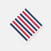 愛国的赤白青ストライプパターン紙 スタンダードカクテルナプキン (角)
