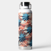 愛国的赤白青ストライプ星 ウォーターボトル (背面)