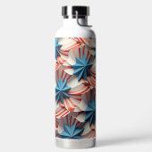 愛国的赤白青ストライプ星 ウォーターボトル (左面)