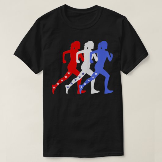 愛国的赤白青ス走ターズ女子n走 tシャツ (デザイン正面)