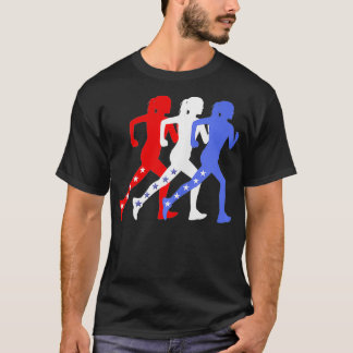 愛国的赤白青ス走ターズ女子n走 tシャツ