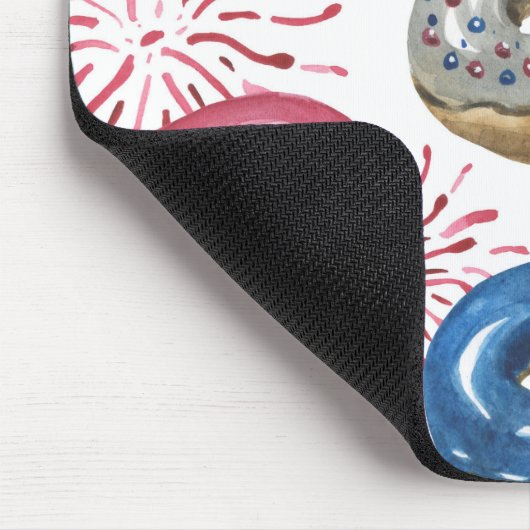 愛国的赤白青ドーナツ マウスパッド (コーナー)