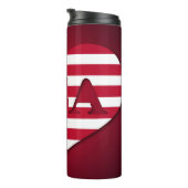 愛国的赤白青ハート米国国旗 タンブラー (回転右)