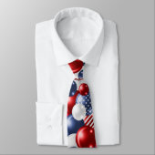 愛国的赤白青バパターン(の模様が)あるルーン2 ネクタイ (タイ)