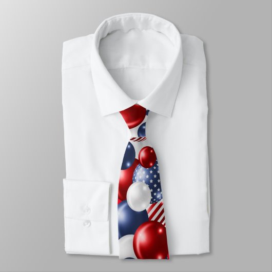 愛国的赤白青バパターン（の模様が）あるルーン2 ネクタイ (タイ)