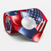 愛国的赤白青バパターン(の模様が)あるルーン2 ネクタイ (ロール)