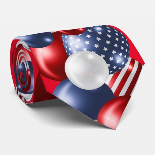 愛国的赤白青バパターン(の模様が)あるルーン2 ネクタイ (ロール)