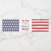 愛国的赤白青レトロ1st誕生日パーティー ペットボトルラベル (シングルラベル)