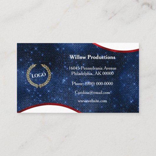 愛国的赤白青ロゴウェーブ 名刺 (裏面)