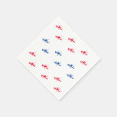 愛国的赤白青ロブスターパターンかわいいおもしろい スタンダードカクテルナプキン (角)