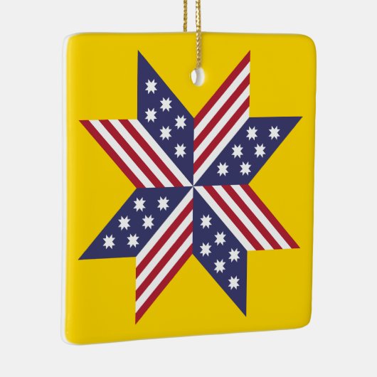 愛国的赤白青先住民スターストライプズ セラミックオーナメント (右)