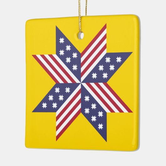 愛国的赤白青先住民スターストライプズ セラミックオーナメント (左)