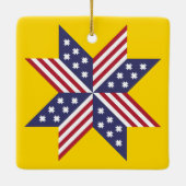 愛国的赤白青先住民スターストライプズ セラミックオーナメント (裏面)