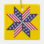 愛国的赤白青先住民スターストライプズ セラミックオーナメント (正面)