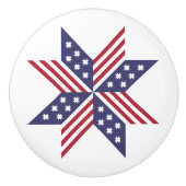 愛国的赤白青先住民スターストライプズ セラミックノブ (正面)