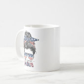 愛国的赤白青全米ママ コーヒーマグカップ (正面左)