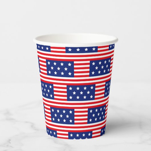 愛国的赤白青国旗のスターストライプズ 紙コップ (裏面)