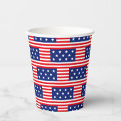 愛国的赤白青国旗のスターストライプズ 紙コップ (正面)