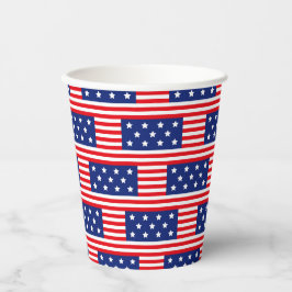 愛国的赤白青国旗のスターストライプズ 紙コップ