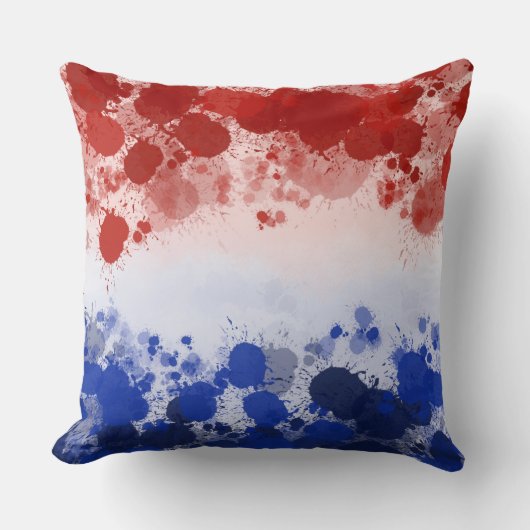 愛国的赤白青抽象芸術 クッション (正面)