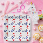 愛国的赤白青星 ペーパープレート (パーティー)