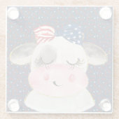 愛国的赤白青牛 ガラスコースター (裏面)