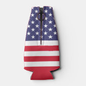 愛国的赤白青米国旗パーソナライズされた ボトルクーラー (裏面)