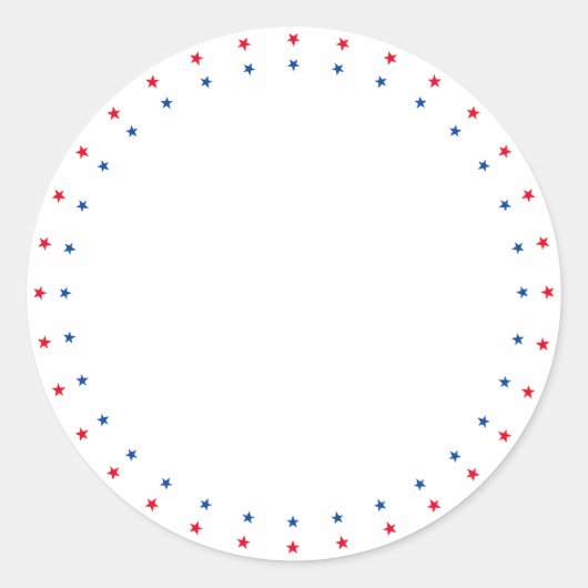 愛国的赤白青縁ど空白の星 ラウンドシール (正面)
