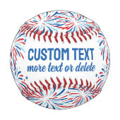 愛国的赤白青花火7月4カスタム日 野球ボール (裏面)