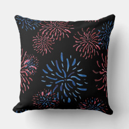 愛国的赤白青花火 クッション