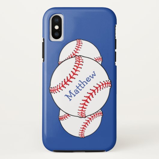 愛国的赤白青野球iPhone Xケース Case-Mate iPhoneケース (裏面)