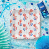 愛国的赤白青風船 ペーパープレート (パーティー)