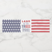 愛国的赤白青3歳の誕生日パーティー ペットボトルラベル (シングルラベル)